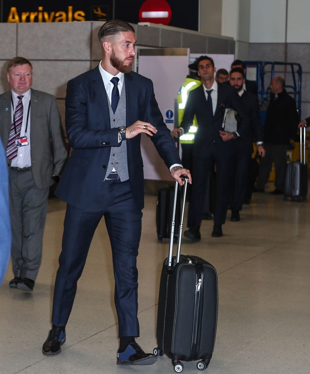 Real Madrid arrive at Manchester Airport